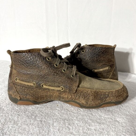 Ariat Brown Distressed Leather Lace Up Chukka Boots Ankle Boots 8EE/41W - Picture 10 of 12